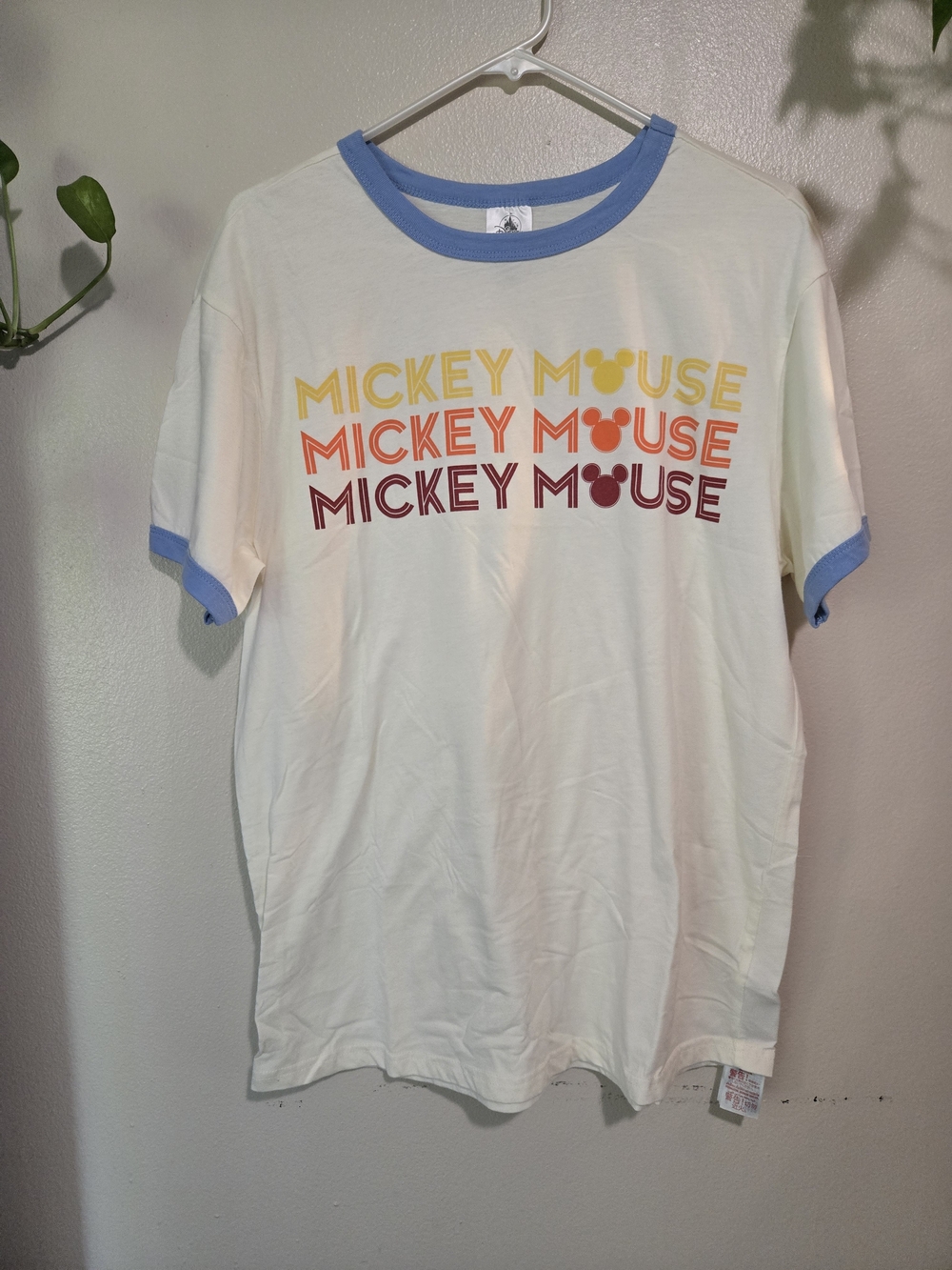 Disney Retro Style Micky Mouse Beige Size Medium Tee Shirt